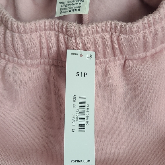 PINK Victoria's Secret Soft Pink Fleece Joggers with Logo - Picture 4 of 4